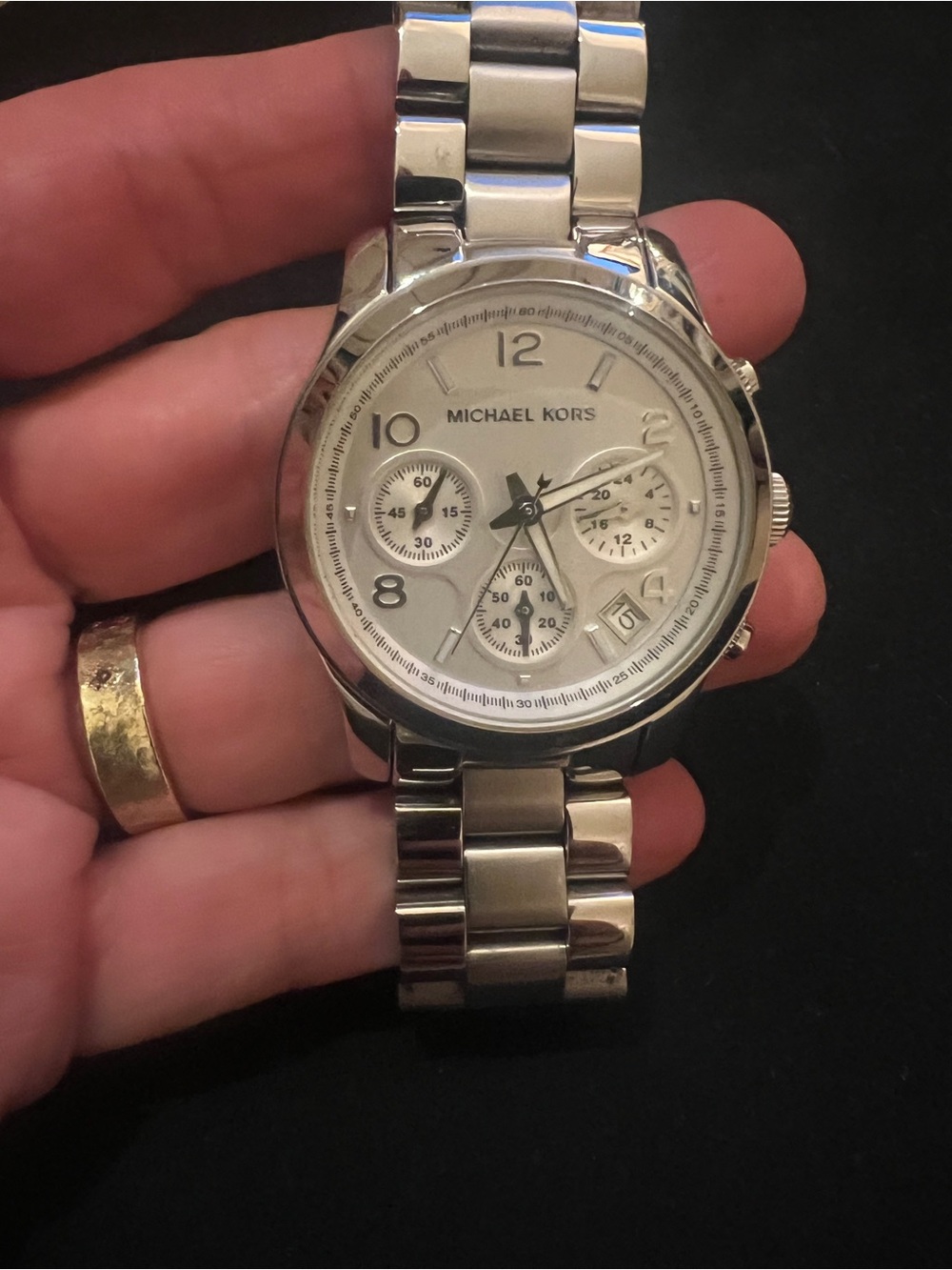 Michael Kors Silver Stainless Steel Chronograph Watch - Picture 2 of 4